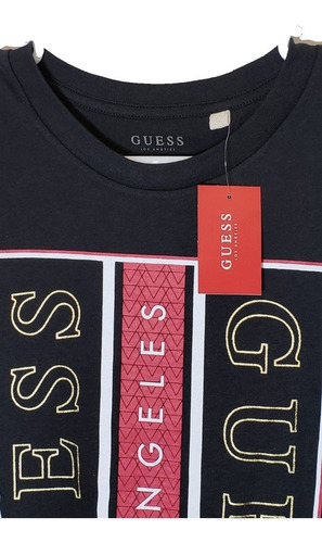 Imagen 2 de 3 de Camiseta Guess Original Americana Negra
