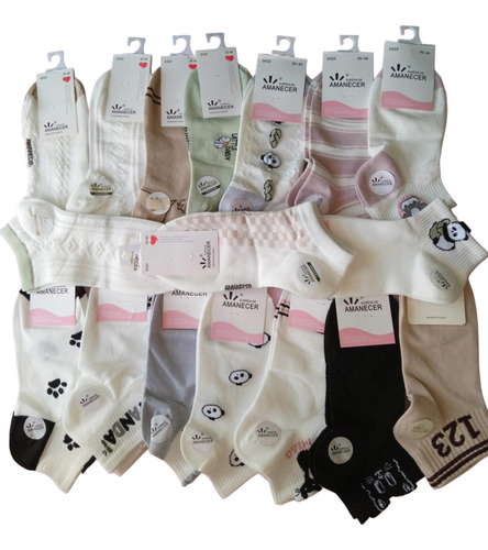 Sorpresa Pack X12 De Medias Soquetes Con Lindos Estampados! Surtidos Surtidos 35-40
