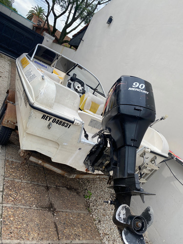 Lancha Nativo 590 Motor Mercury 90hp Con Trailer Doble Eje .