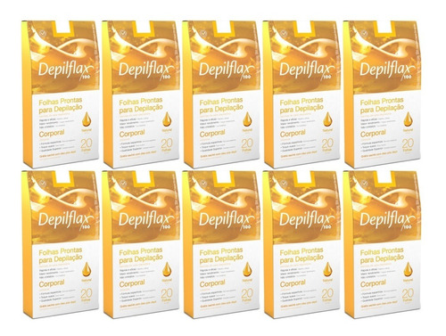 200 Folhas Prontas Corporal Para Depilação Natural Depilflax