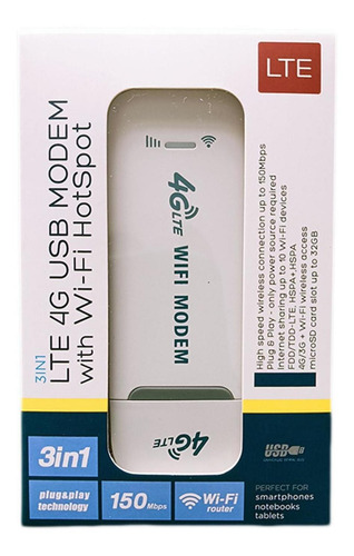 Módem Usb 4g Lte, Dongle, Universal, Inalámbrico, Portátil