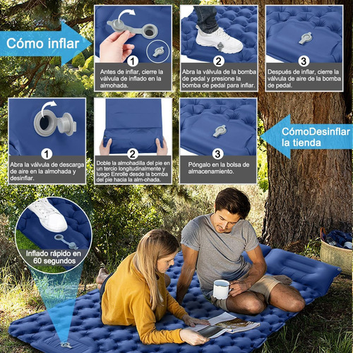 Colchoneta Camping Autoinflable, Colchoneta Camping Plegable