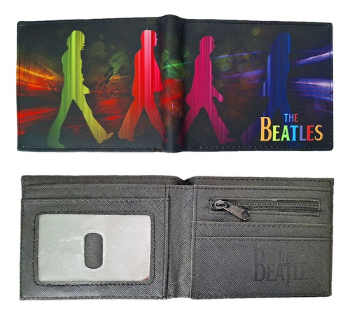Cartera Inspirada En The Beatles Vintage Rock Pu Billetera Abbey Road Neón The Beatles