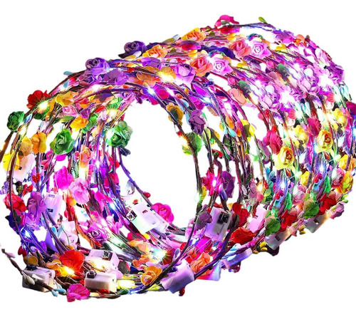 Hu 20 Coroas De Flores Led Para Princesas Com Luz De Festa