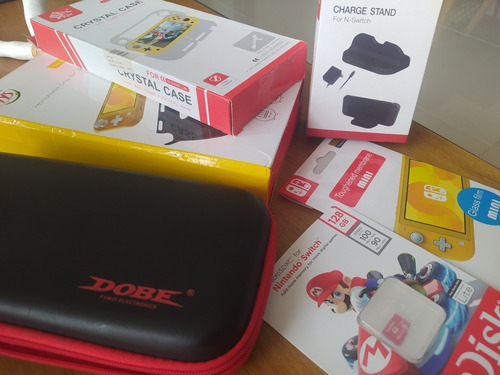 Combo Accesorios Nintendo Switch Lite Usado Como Nuevos 