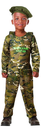Camiseta Army Commando Camo Para Niños Pequeños, Fuerte Y Du