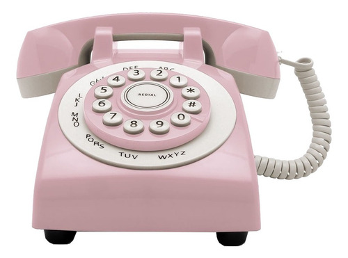 Teléfono Gato Retro Phone 70' fijo - color rosa