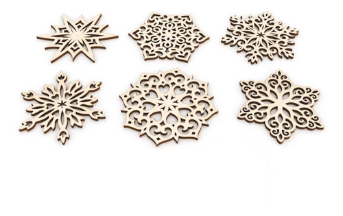 Imagen 3 de 3 de Kit 60 Copos De Nieve Navideñas 10cm Para Regalar Y Pintar