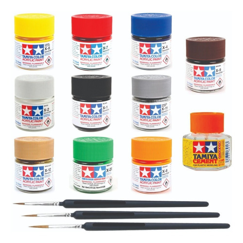 Set Pinturas Tamiya Colores Y Accesorios Modelismo Hobby