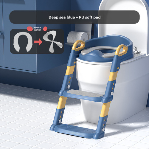 Asiento De Inodoro Con Escalera Para Niños, Azul, 108