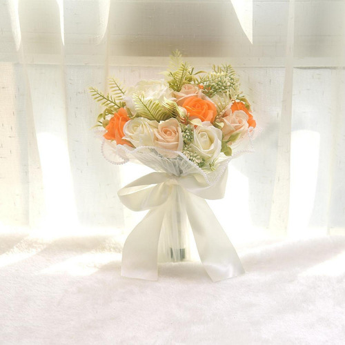 Ramo De Boda Nupcial Flores Artificiales Flor Centro Color