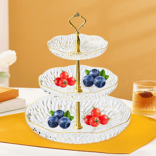Plato De Fruta, Bandeja De Postres, Soporte 3 Nivel Claro