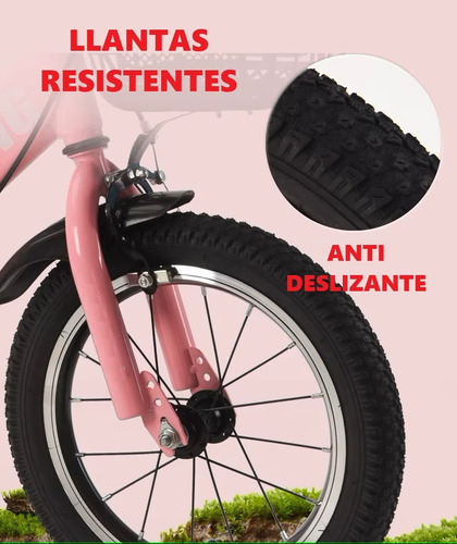 Bicicleta Plegable Resistente Compacta Rodada R12 Rueditas Color Rosa Tamaño del cuadro 12 "
