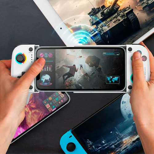 Gamepad Para Movil Balam Rush Kontrol Move G626 RGB Inalámbrico Para Android/iOS Blanco