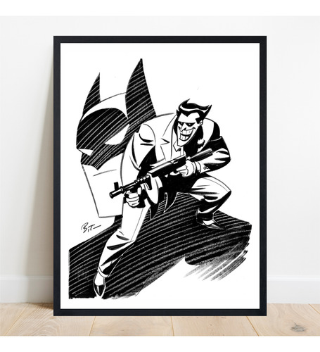 Cuadro Decorativo Batman Bruce Timm Sketch Comic Negro Negro