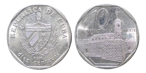 Nvs-moneda Cuba 10 Centavos 2002 - 2ts#7 (Usado)