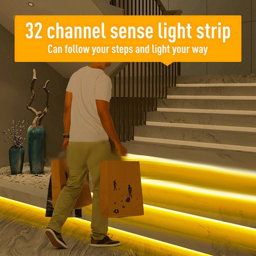 Controlador De Sensor De Movimento Led Para Escadas, Luz