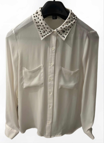 Camisa Forever 21 Blanca Gasa Talle Small