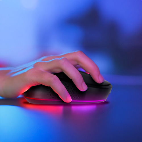 Thunder Mouse Techozne Bluetooth Luz Rgb Recargable Negro