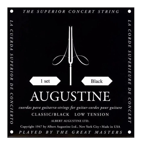 Enconrdado Augustine Para Guitarra Clasica Black Cuota