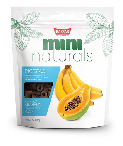 Petisco P/ Cachorro Bassar Mini Naturals Digestão 300g