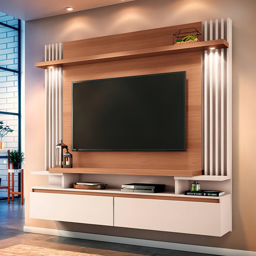 Panel LED para TV de hasta 55, 2 puertos, 168 x 181 x 33 cm, Cosmo Hb, color natural/OFF WHI