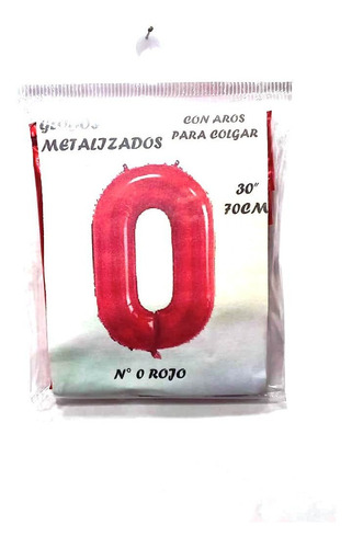 Globo Metalizado Número De 30'' 70cm Rojo - 5 Soles