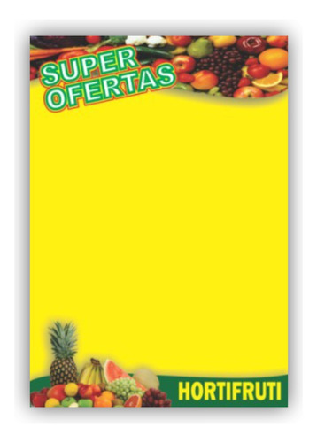 Cartaz Modelo Hortifruti 46x32 Papel Cartão 250g- 300 Peça