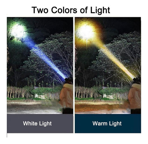 Linterna Frontal Recargable De Alta Potencia Super Bright 2p Color De La Luz 2 Pcs White Light Warm Light
