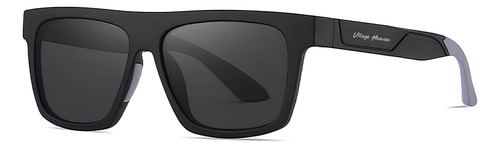 Óculos De Sol Masculino Polarizado Tr90 Resistente Haste Preto Lente Preto