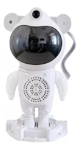 Parlante Proyector De Luces Galaxia Bluetooth Astronauta Estructura Blanco Pantalla Negro 110v