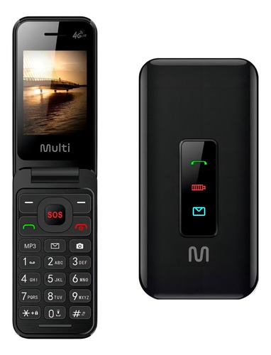 Celular Flip Vita 4g Dual Chip Mp3 Preto Multi - P9227