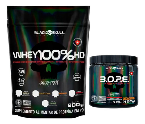Kit Performace Total Whey+creatina Blackskull Mais Energia Sabor Sem Sabor