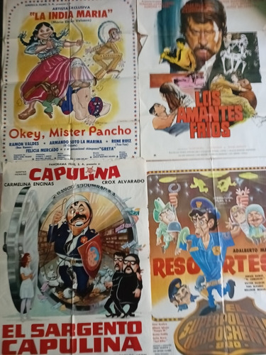 18 Posters Cine Mex 70s 80s Capulina India María Resortes