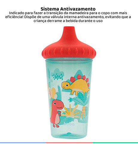 Copo Infantil Antivazamento 300ml +12m Anatômico Buba