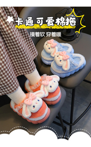 Lindas Zapatillas Cálidas Para Niños Conejos De Invierno