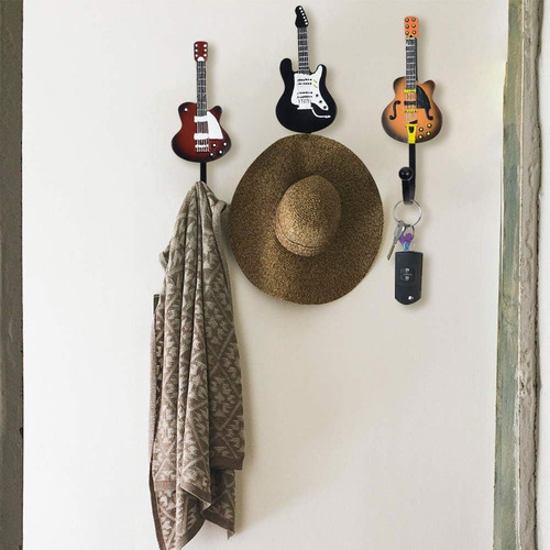 Y Ganchos Decorativos Forma Guitarra Perchas Para Colgar