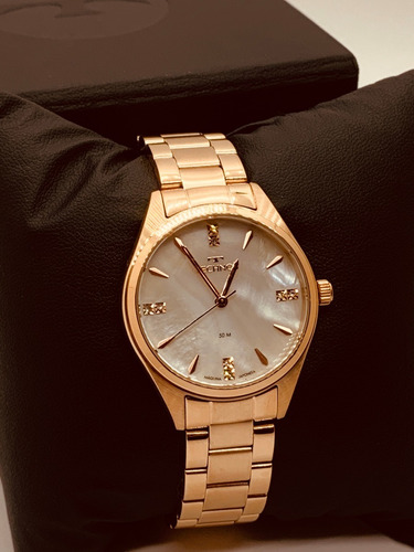 Relógio Technos Feminino Rose Gold Cristais