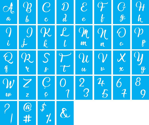 Stencil Molde Vazado Alfabeto Completo Com Letras E Números