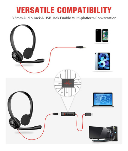Auriculares Usb Nubwo Con Micrófono Con Cancelación De Ruido