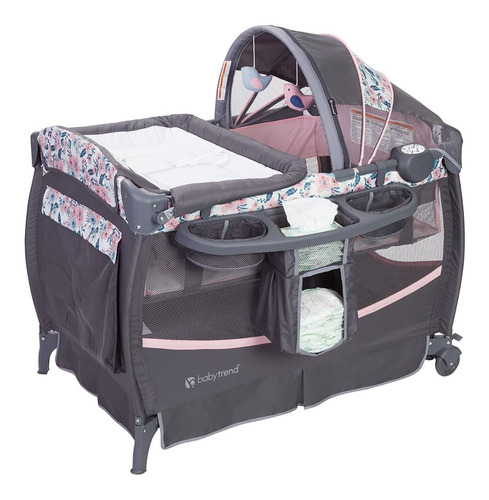 Corral Cuna Moises + Cambiador Baby Trend Deluxe Il Bluebell