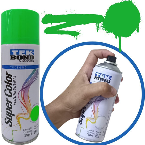 Tinta Spray Super Color Fluorescente Tekbond - Várias Cores.