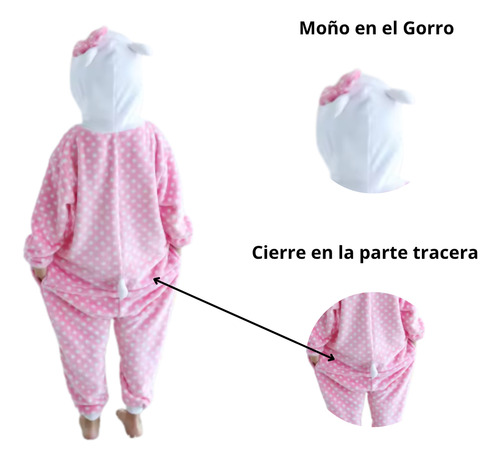Pijama Mameluco Hello Kitty Rosa Cosplay Disfraz Niños
