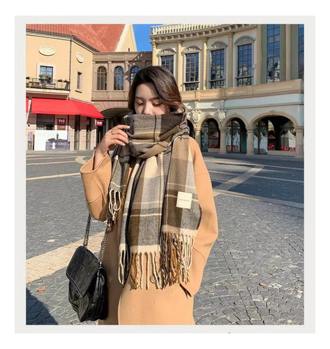 Nn Bufanda Invierno Unisex Cuadros Coreano/grueso Y Versátil