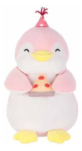 Pingüino Rosa Comiendo Pizza Helado Dona 33cm Miniso Life