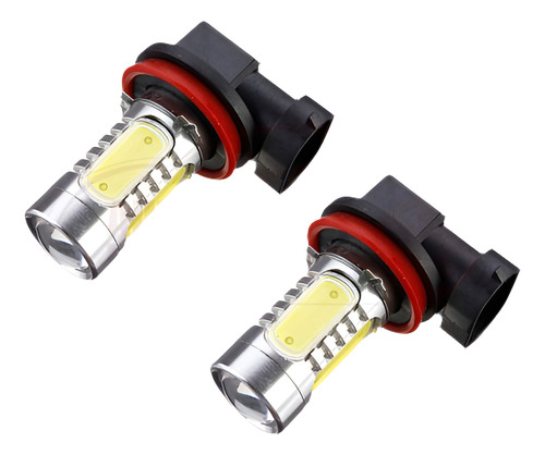 2 X H11 H8 Blanco 6000k Cob Proyector Lente Led Bombillas Co