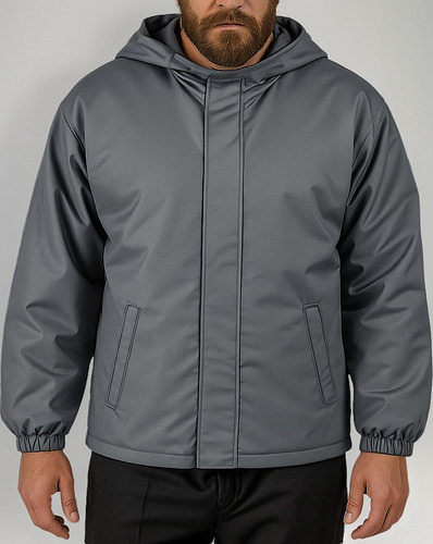 Campera Trucker De Trabajo Precio Por Mayor Gris Oscuro Xs