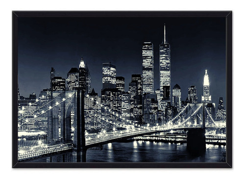 Cuadro Decorativo Puente Brooklyn Noche