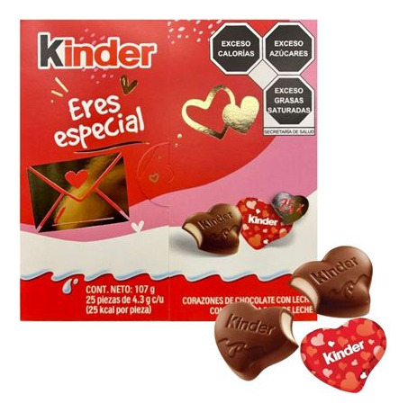 Chocolate Kinder Corazones Eres Especial San Valentín 25pzs