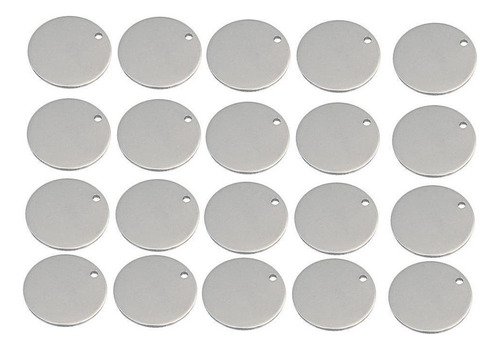 60x Hallazgos De Etiquetas Redondas De Acero Inoxidable